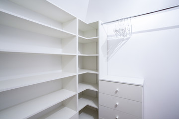 Interior of empty wardrobe