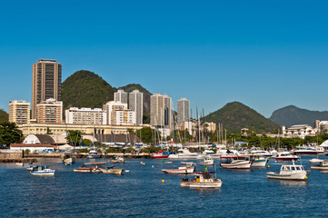 Fototapeta na wymiar Rio de Janeiro Urban View with Mountains and Buildings