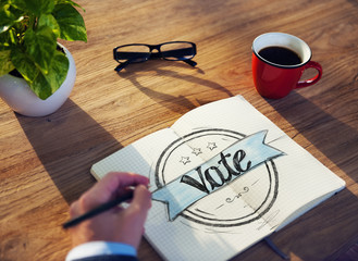 Businessman Brainstorming About Voting