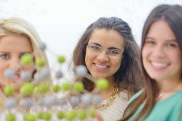 happy teens group in school