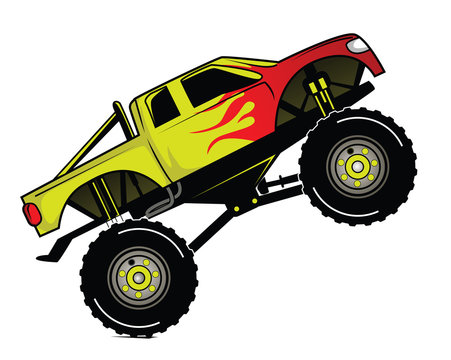 Monster Truck Stock Illustration - Download Image Now - Monster