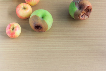 rotten  apple and fresh  apple