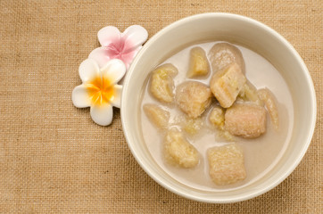 Banana in coconut milk, Thai dessert