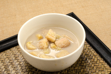 Banana in coconut milk, Thai dessert