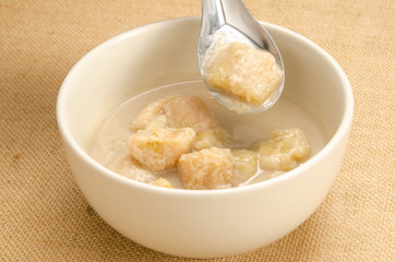 Banana in coconut milk, Thai dessert