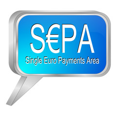 SEPA - Single Euro Payments Area - Sprechblase