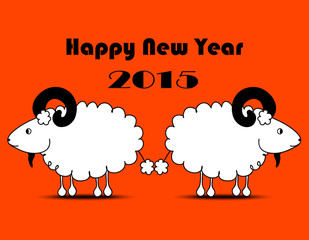 goat vector on red background