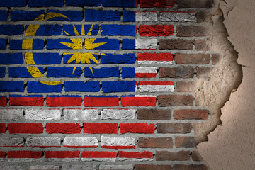 Dark brick wall with plaster - Malaysia