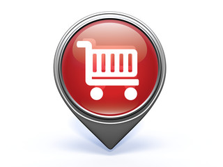 shopping cart pointer icon on white background