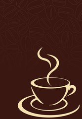 coffee cup and coffee beans