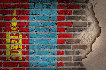 Dark brick wall with plaster - Mongolia