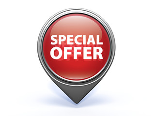 Special offer pointer icon on white background