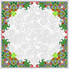 floral vintage frame, ukrainian ethnic style