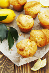 Obraz na płótnie Canvas Homemade lemon muffins