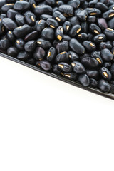 Black beans isolated on white background