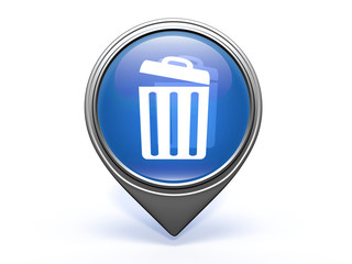 trash can pointer icon on white background