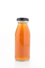 Fototapeta na wymiar Apple juice bottle isolated on white background