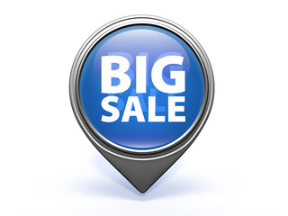 Big sale pointer icon on white background