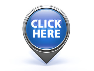 Click here pointer icon on white background
