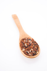 Rice brown isolated on white background