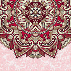 floral round pattern in ukrainian oriental ethnic style