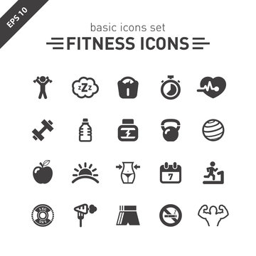 Fitness icons set.