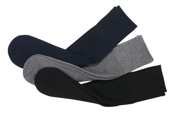 three pairs of socks
