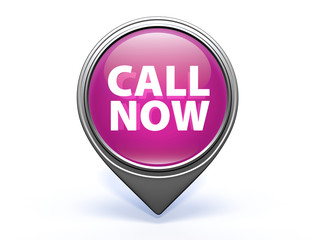 call now pointer icon on white background