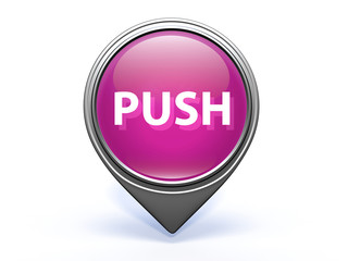 push pointer icon on white background