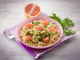 risotto with grapefruit and parsley