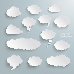 Clouds Set Silver Background