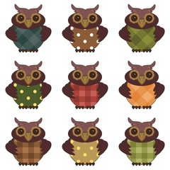 nice owls on white background
