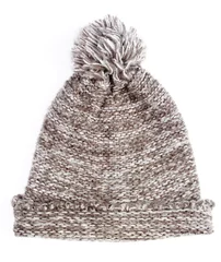 Papier Peint photo Arctique Grey knitted wool winter cap isolated on white background