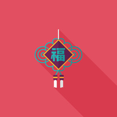 Chinese New Year flat icon with long shadow,eps10, lucky Chinese