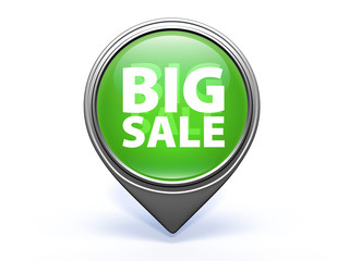 Big sale pointer icon on white background