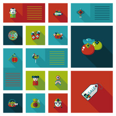 Chinese New Year flat ui background, eps10