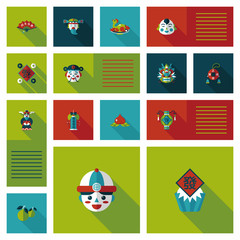 Chinese New Year flat ui background, eps10