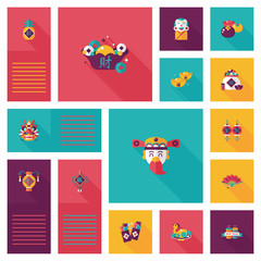 Chinese New Year flat ui background, eps10
