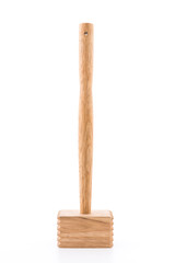 Meat wood hammer isolated on white background