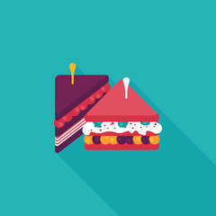 sandwich flat icon with long shadow,eps10
