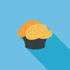 cupcake flat icon with long shadow,eps10