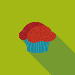 cupcake flat icon with long shadow,eps10
