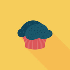 cupcake flat icon with long shadow,eps10