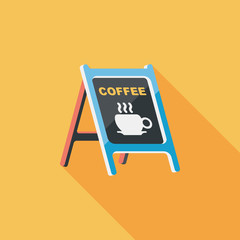 Coffee shop signs flat icon with long shadow,eps10