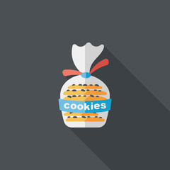 cookies flat icon with long shadow,eps10