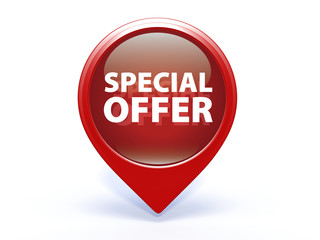 Special offer pointer icon on white background