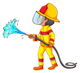 Naklejka premium A drawing of a fireman