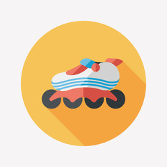 roller skates flat icon with long shadow,eps10