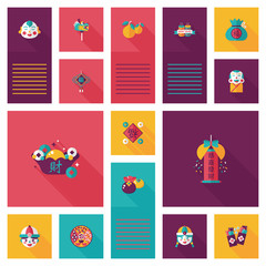 Chinese New Year flat ui background, eps10