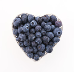 Blueberry basket isolated on white